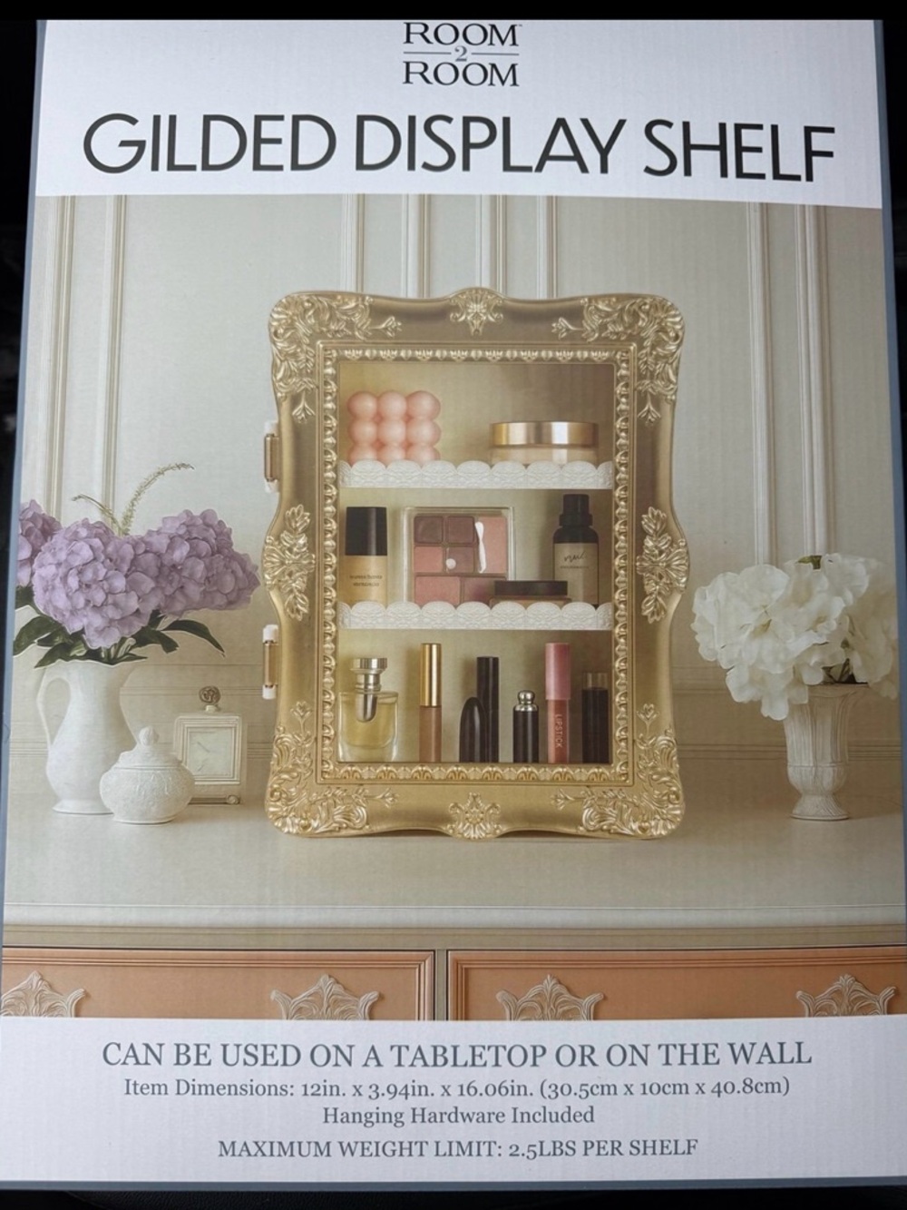 Room 2 Room Gilded Display Shelf - Gold